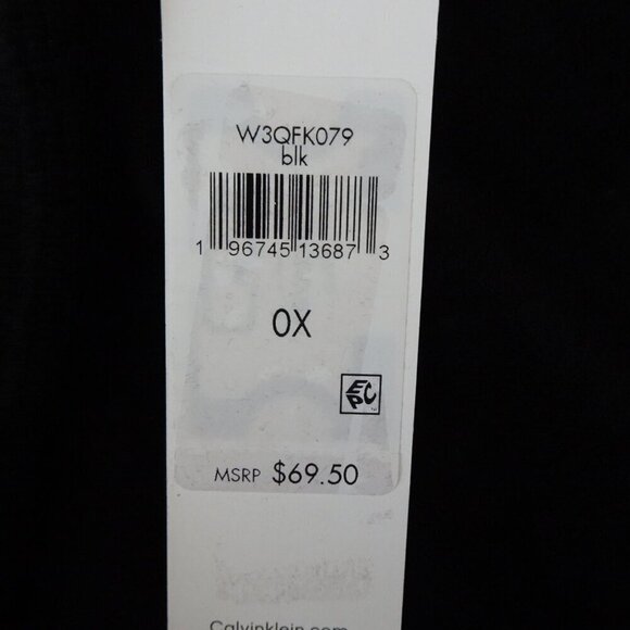 Calvin Klein Velour Pants Women's Plus Size 0X Black Pull On Elastic Waist - Picture 9 of 11